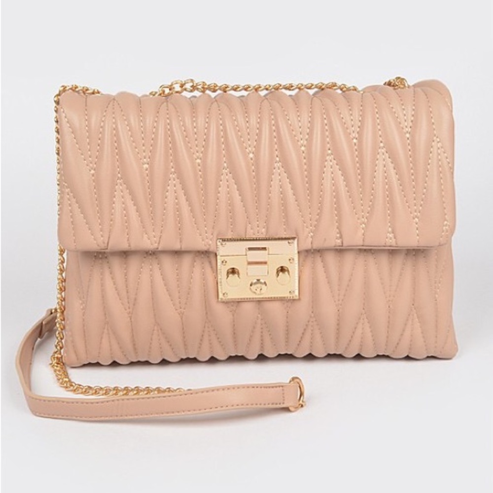 Quilted faux leather bag